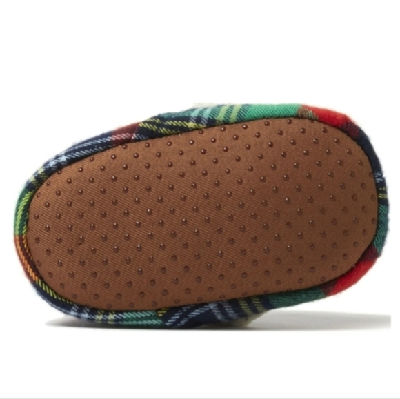 * Baby Bear Plaid Dearfoams Memory Foam Baby Slippers Size 5/6 - Picture 3 of 6